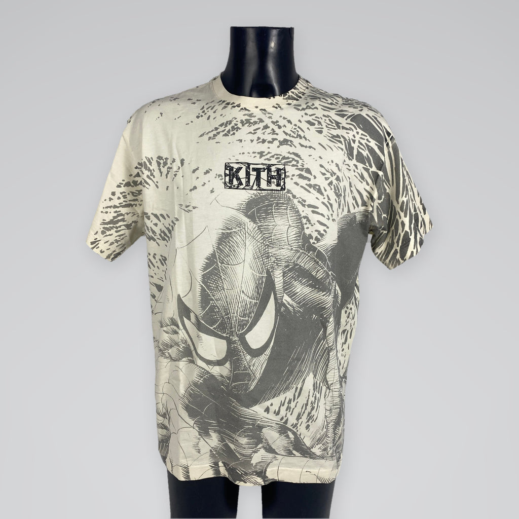 Kith x Marvel Spider-Man AOP Vintage Jones Tee Sandrift