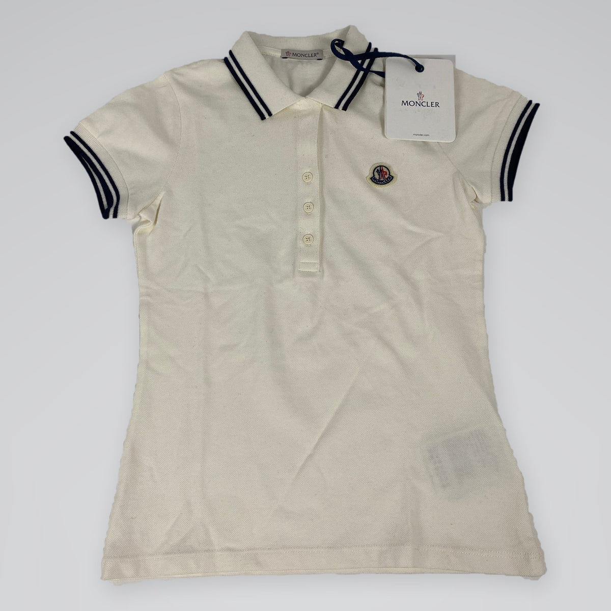 Moncler Girls' Tipped Polo Shirt Cream
