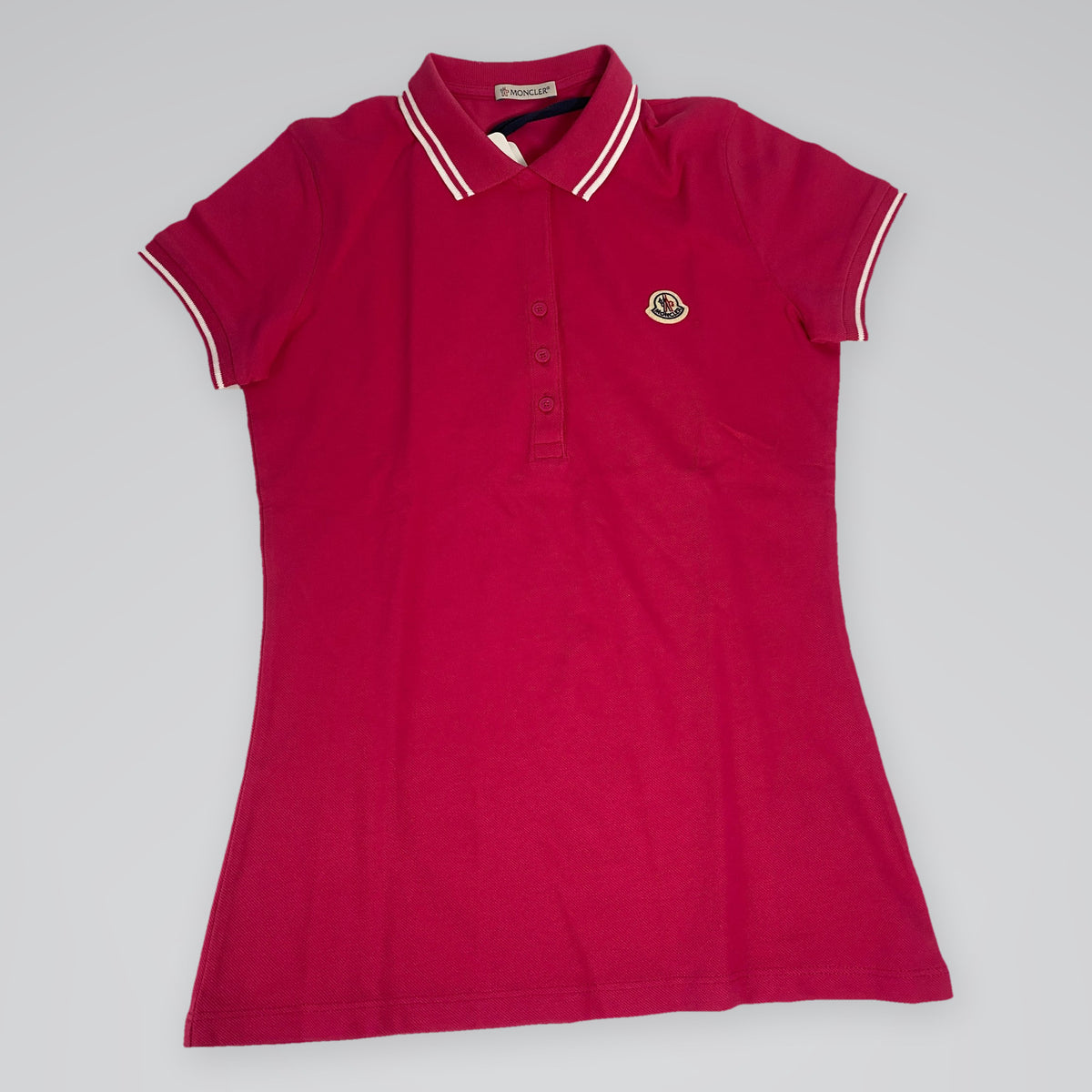Moncler Girls' Tipped Polo Shirt Pink