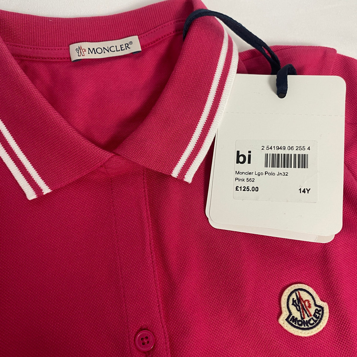 Moncler Girls' Tipped Polo Shirt Pink