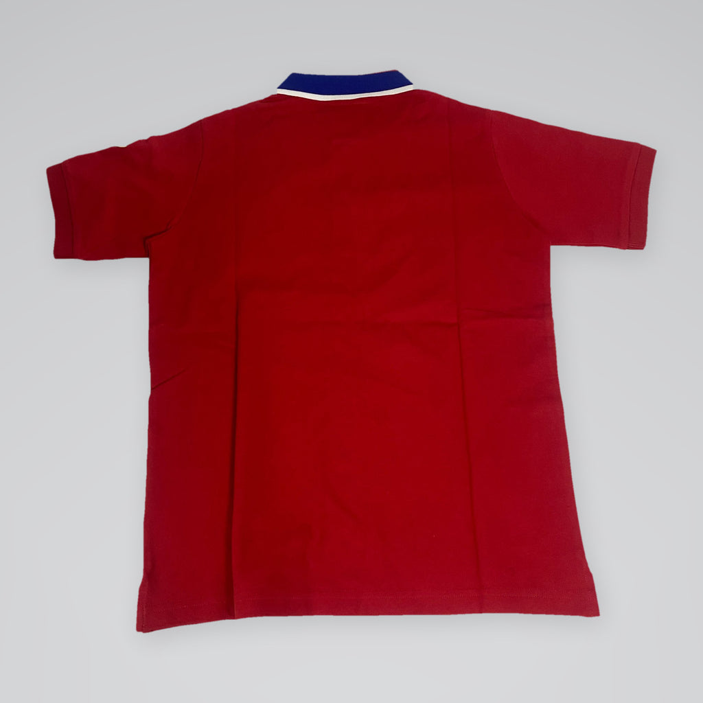 Moncler Kids' Logo Collar Polo Shirt Red