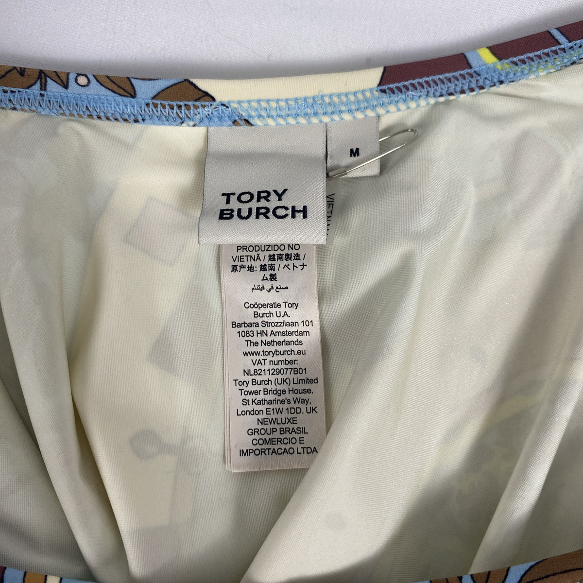 Tory Burch Printed Clip Tank One-Piece Swimsuit Blue / Brown