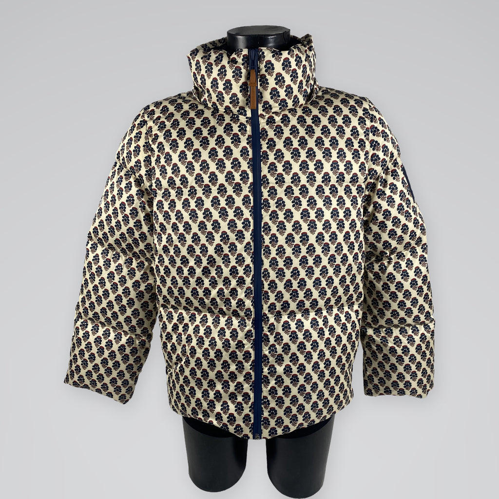 Tory Burch Tory Sport Floral Print Puffer Jacket Ivory