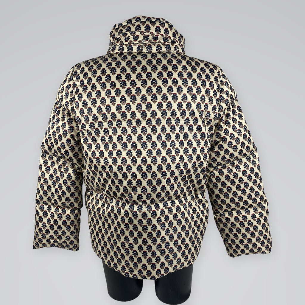 Tory Burch Tory Sport Floral Print Puffer Jacket Ivory