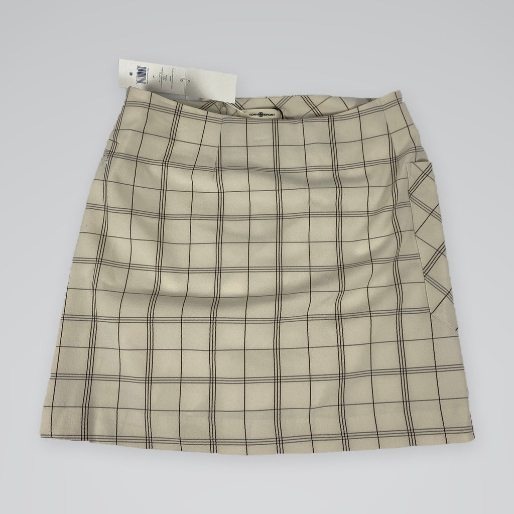 Tory Sport Twill Golf Skirt French Cream Plaid