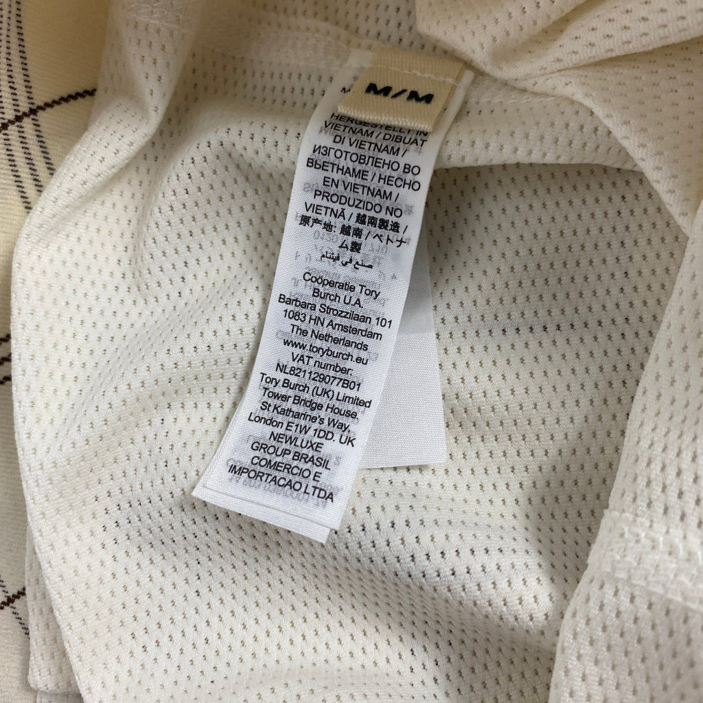 Tory Sport Twill Golf Skirt French Cream Plaid